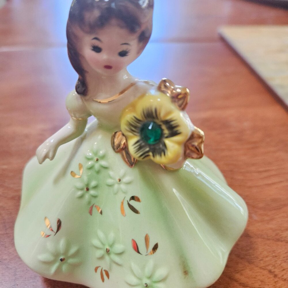 vintage Josef original birthstone doll emerald in green dress